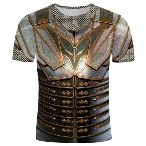 Áo Thun Tay Ngắn in 3D Armor Dành Cho Nam Áo Thun Cotton Thường Ngày Mùa Hè in Họa Tiết Thời Trang Trẻ Trung