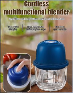 ไร้สายไฟฟ้าเครื่องบดกระเทียม Masher กด Mincer ผัก Chilli เครื่องบดเนื้อสับอาหาร