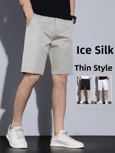 ROMON | Lormen Mens Summer Ice Silk Thin Suit Short Pants Quick Dry Sports Casual Five-Quarter Pants Fashionable Business Leisure