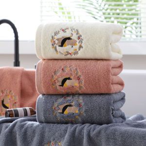 Khăn Tắm Bằng Cotton Nguyên Chất Thêu Cao Cấp Dùng Trong Gia Đình Thấm Hút Khăn Mặt Và Khăn Tắm Cho Cặp Đôi Và Trẻ Em