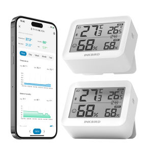 INKBIRD ITH-13-B บลูทูธเครื่องวัดอุณหภูมิความชื้น 2 แพ็คในร่มอุณหภูมิและความชื้นพร้อมการควบคุม APP ระดับความสะดวกสบายที่กำหนดเอง