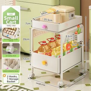 Multipurpose Rolling Storage Cart Multilayer