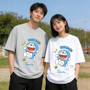52TOYS | 2026 Summer Doraemons Cartoon Printed Short Sleeve Pure Cotton T-shirt Couple Tees Classic Casual Family Matching Outfits Tops
