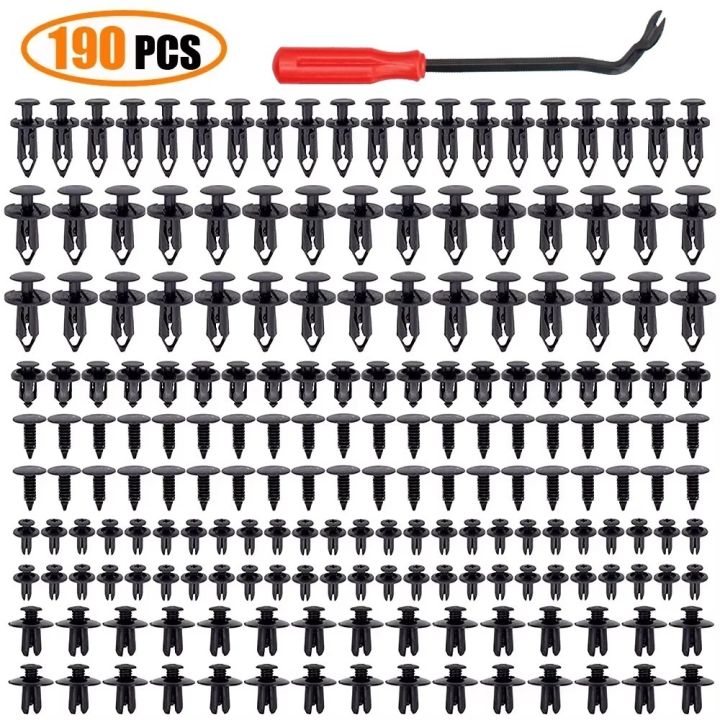 190pcs Car Retainer Clips 6 Size Plastic Fasteners Kit Auto Trim Panel ...