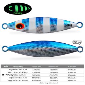 Mồi Câu Cá Proberos Slow Jigging 1 Cái Mồi Kim Loại Phát Sáng Mồi Câu Dạng Thìa Phát Quang Dùng Cho Nước Mặn Trọng Lượng 30g-90g Phù Hợp Cho Câu Cá Biển Sông Bãi Biển.