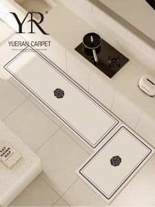 Kitchen Long Strip Mat Water Absorbent Oil Absorbent No Wash Silicon Dendroid Soft Pad Anti Slip Foot Pad Waterproof Oil Resistant Dirty Proof