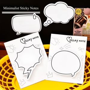 30sheets Student Cute Minimalist Speech Bubble Sticky Notes High-Aesthetic Removable Paper Reusable N-Stick Memo Pads Gift