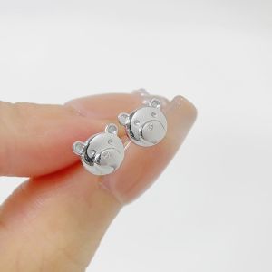 LAZO DIAMOND Little V.I.P Teddy Bear DIAMOND Earrings in 9k White Gold