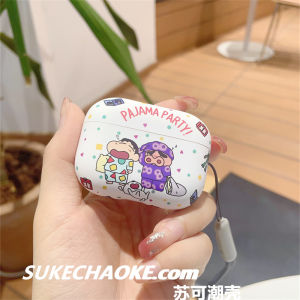 Cute Crayon Xian Earphone Case for Apple Airpods pro 2 3 4 Anti-fall Matte Bluetooth Headphone Cover Soft TPU Cartoon Pattern