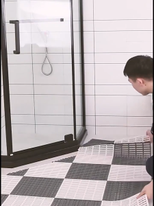 Anti-Slip Bath Mat DIY Adjustable Splicing Drainage Shower Mat Original Waterproof Eco-friendly Removable Soft Thickened Non-slip Feet Massage For Toilet Kitchen Balcony Household Accessories Decoration