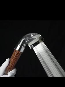 1PC Filtered Shower Head ABS Anti Limestone High-Pressure Water Saving Handheld Clear Showerheads with Filter Beads for Bathroom