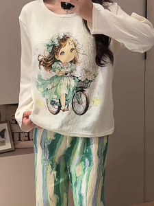 🫰🏻 Sweetie Store 🫰🏻 [ READY STOCK ] Women Pyjamas Cartoon Long Sleeve & Long Pant Size M-2XL 6 Design