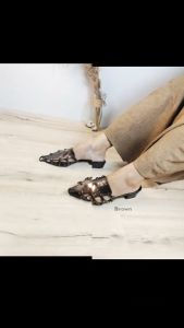 CELLINE - Sandal Wanita Mules Heels Wanita Tali Anyam 3 cm