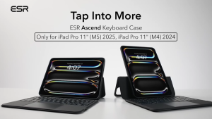 ESR cho Ốp  iPad Air 13 Inch (M4/M3/M2) kèm bàn phím Có thể đứng hoàn toàn theo chiều dọc/ngang Phím phát sáng màu Giá đỡ bút chì Dòng Ascend Ốp iPad A16 thế hệ 11/10 kèm bàn phím và bàn di chuột Ốp tháo rời kèm bàn phím