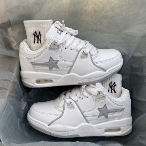 2024 summer new Chinese red thick-soled heightening little white shoes casual sports shoes star air cushion couple board shoes women