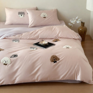 shui yang | Bộ Drap Thêu Phong Cách Hoạt Hình 100% Bông Dài