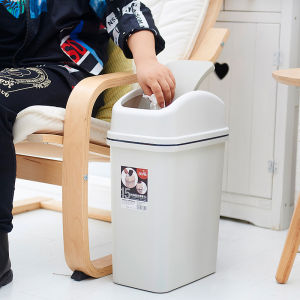 Rectangular Cover Type Trash Can for Home Use Bathroom Bedroom Kitchen Creative Simple Cover Trash Bin Square Shape Plastic