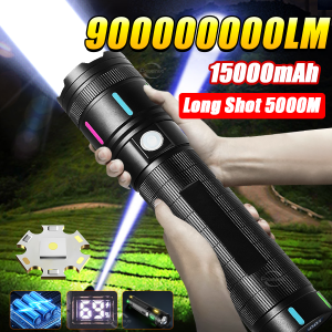 2025 NEW Ultra Bright Flashlights 900000000LM Powerful Rechargeable Tactical Torch 5000M Portable Lamp Outdoor Camping Lantern