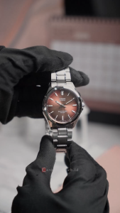 Jam Tangan Pria Casio Simple Sapphire MTS-RS100D-5A Solar Powered Brown Dial Silver Stainless Steel Band