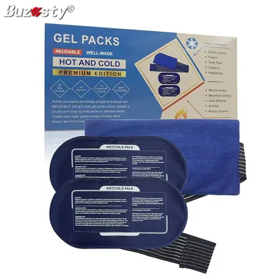 Buzesty tái sử dụng túi đựng đá cho chấn thương nóng và trị liệu lạnh Gel túi đựng đá với linh hoạt bọc cho đau khớp sưng đau cơ đầu gối trở lại vai và nhiều hơn nữa (3 Bộ chi tiết)
