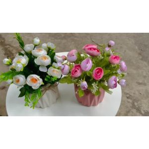 Hoa hồng tỉ muội giả - Bình hoa hồng tỉ muội cắm sẵn - Cây giả hoa lụa trang trí nhà cửa