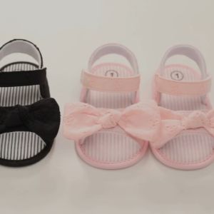 Pink Baby Shoes Binyag Girl Princess Toddler Shoes Newborn Flats Fashion Christening Sandals 0-18M