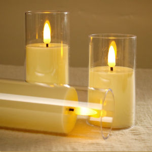 YoPo LED Electronic Candle Glass Cup Candles for Wedding Party Christmas