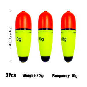 Limnoid 3Pcs EVA Fishing Float High Visibility Fluorescent Foam Bobber for Sea Rock Beach Fishing 10‑60g Buoyancy