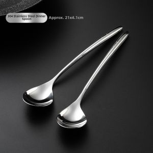 Onlycook Innovative 304 Stainless Steel Soup Spoon Western Main Course Spoon Home Use Soup Ladle Dining Utensils Stirring Spoon