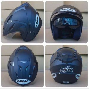 HELM INK DOUBLE VISOR WARNA HITAM DOFF BEST SELLER TERLARIS BISA COD TERMURAH