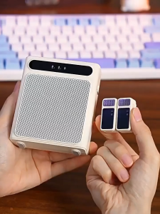 Wireless Voice Amplifier with Dual Clip-on Microphones 3" Speaker Bluetooth 5.4 Magnetic Charging 2000mAh DSP Noise Reduction for Teacher Tour Guide