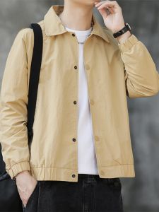 ROMON | เสื้อแจ็คเก็ตแบบสั้นสำหรับผู้ชาย Romon ฤดูใบไม้ร่วง ฤดูหนาว แฟชั่น ลำลอง คอตั้ง ปกป้องลม ผ้าไนลอน 100%