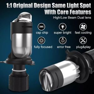 Elestore [COD] Lampu LED Projie H4 Mini Projector Lens Lensa Motor Mobil Headlight Headlamp Lampu LED Headlamp 50 Watt