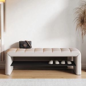 เก้าอี้เปลี่ยนรองเท้าสุดหรูสำหรับบ้านและโรงแรม ตู้รองเท้าแบบยาว ตู้เสื้อผ้า ตู้รองเท้า ตกแต่งภายในบ้าน โซฟาแบบมีเบาะนั่งยาว