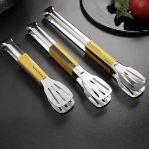 Food Tongs 304 Stainless Steel Barbecue Clip Toast Bread Food Anti-scalding Tong Kitchen Utensils