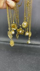 New Fashion Luxury 18K Gold Plated Imitation Pearl Pendant Necklaces For Women Trendy Retro Style Stainless Steel Clavicle Chain