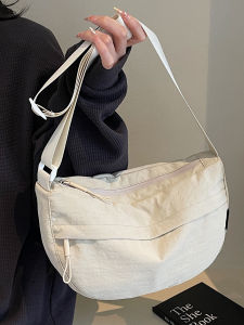 2025 New Fashionable Korean Style Canvas Shoulder Crossbody Bag Womens Casual Commuter Dumpling Bag Soft Polyester Lining