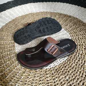 Sandal Kulit Pria Big Size Jumbo Ukuran Besar 44 45 46 47 48 49 ZVT 425 Maroon