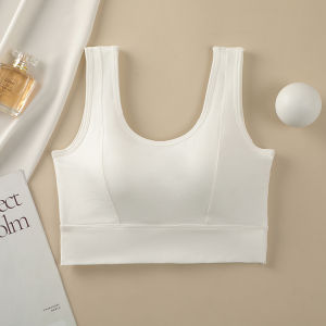 Miiow | Pure Cotton Strap Vest Womens Inner Wear With Chest Pad Summer Tube Top Outdoor Wear Short Style Slim Fit MiiOW Cat Lady