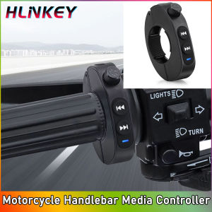 HLINKEY สวิตช์พวงมาลัยควบคุมสื่อแฮนด์รถจักรยานยนต์รองรับบลูทูธสื่อไร้สายสมาร์ทโฟนรีโมทที่กำหนดเอง