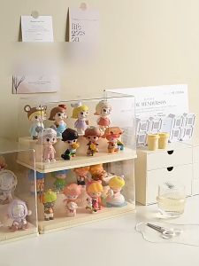 SOFTHOME Transparent Acrylic Display Case Popmart Storage Organizer Stackable Doll Dustproof Boxes