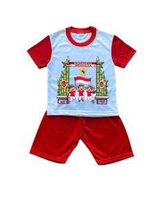17 Agustus Setelan Baju Anak Usia 1-10 Tahun Cowok Cewek Merah Putih Kemerdekaan Indonesia