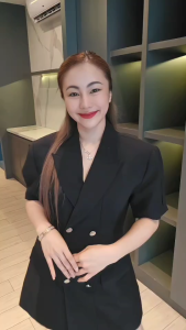 เดรสสูทเกาหลี แขนสั้นทรงโอเวอร์ไซซ์ | เรียบ หรู ดูแพง (ภาพถ่ายจากสินค้าจริง)