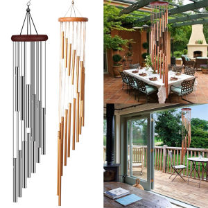 1Pcs Wind Chime 12 Tubes Wind Chimes Aluminum Tube+Pine Metal Pipe Wind Chimes Bells Decor
