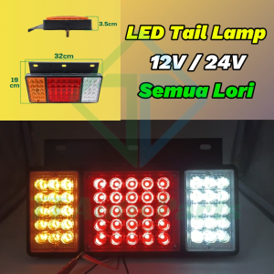 Lampu Belakang 12V/24V Cahaya LED Light Universal Tail Lamp ISUZU NPR HICOM HINO FUSO Lori Treler Trak