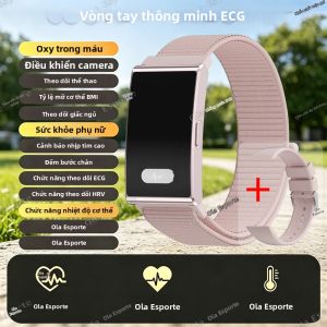 ECG + PPG Vòng Đeo Tay Thông Minh Máy Đo Nhịp Tim Máy Theo Dõi Huyết Áp Chống Nước Nhắc Nhở Cuộc Gọi Dây Đeo Cổ Tay Thể Thao HT30 Dành Cho Người Lớn
