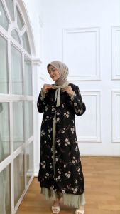 FREE BOX! INNER DRESS MEWAH - MADINA PLEATS BEIGE