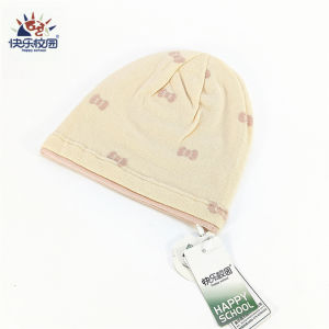Girls Knitted Hat Pure Cotton Warmth Cover Head Cap Double Layer Breathable Fashionable Autumn Winter Knitwear for Kids