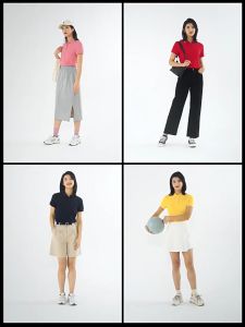 Áo POLO Nữ Tay Ngắn GIORDANO Women vải Pique Mảnh khảnh Trang trí viền gân với màu tương phản Thấm hút Thoải mái Mùa hè Thời trang 05311399