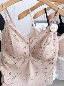 chaqi | Thin Lace Embroidery Wireless Gathered Seamless Bra